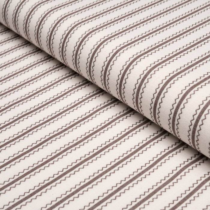 Schumacher Birdie Ticking Stripe Brown Fabric 83704
