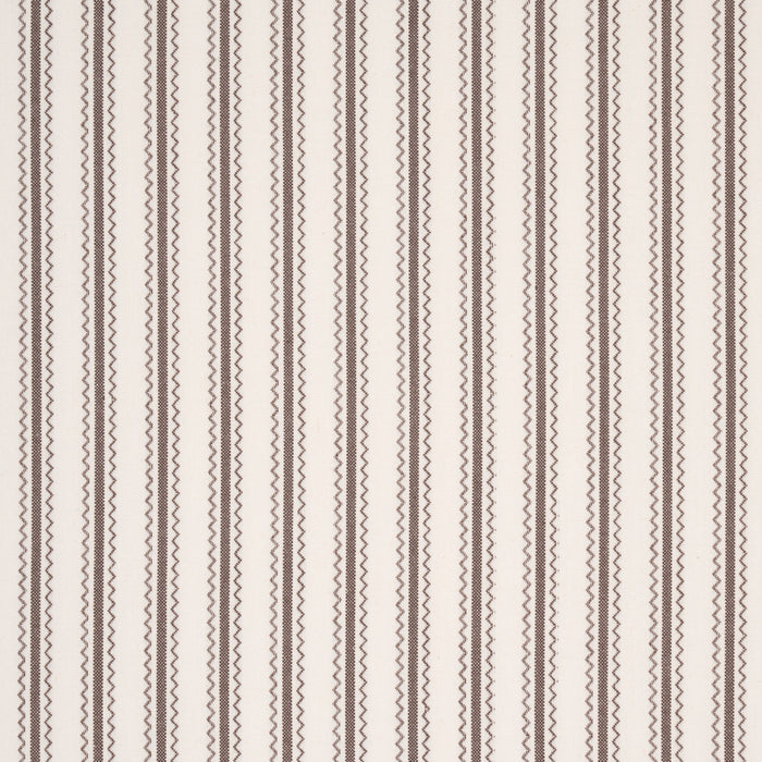 Schumacher Birdie Ticking Stripe Brown Fabric Sample 83704