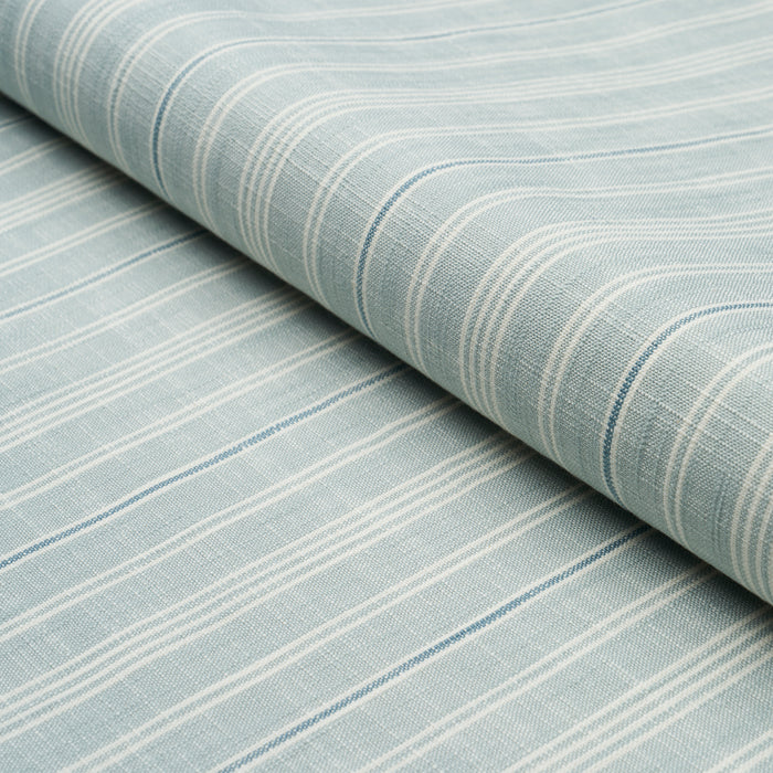 Schumacher Lucy Stripe China Blue Fabric Sample 83712