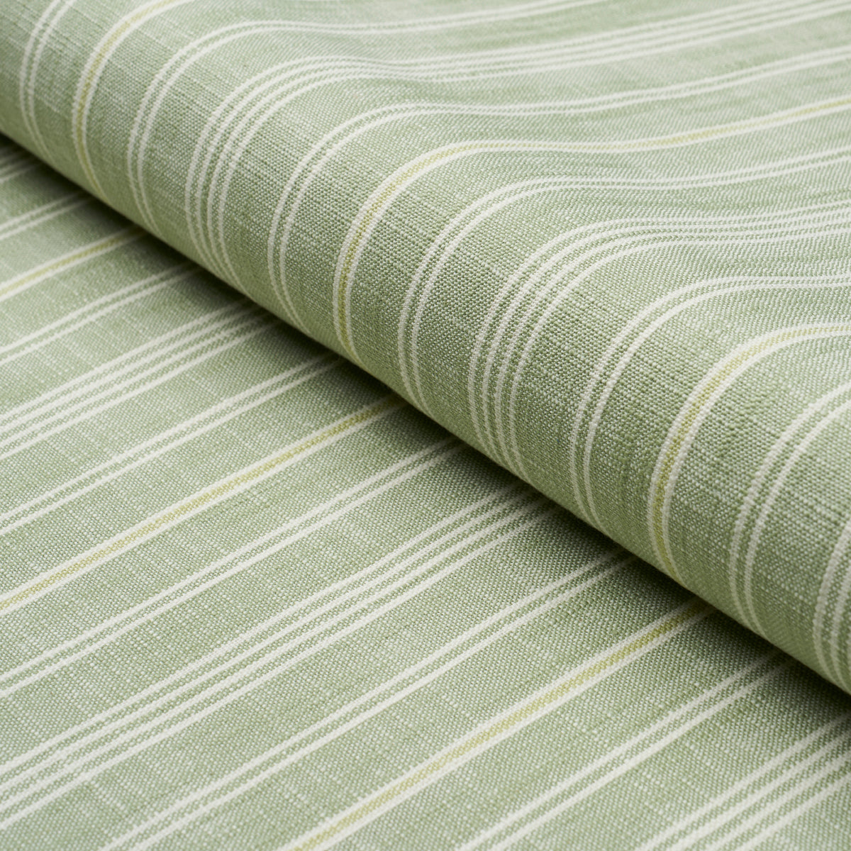 Schumacher Lucy Stripe Leaf Green Fabric 83714