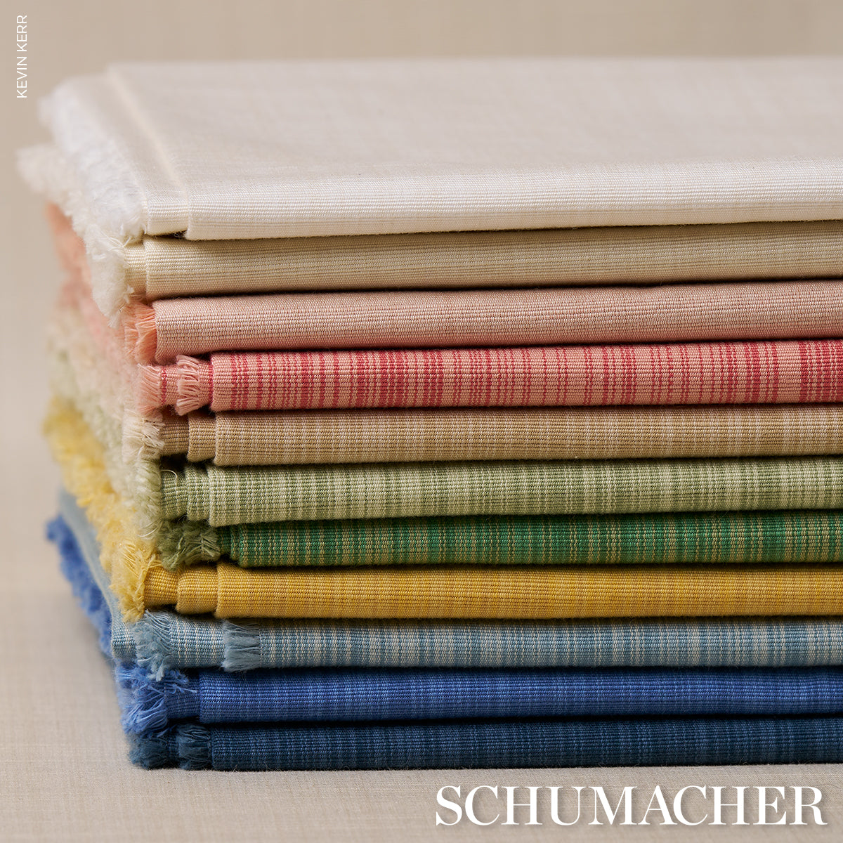 Schumacher Gracie Solid Strie Faded Red Fabric 83727