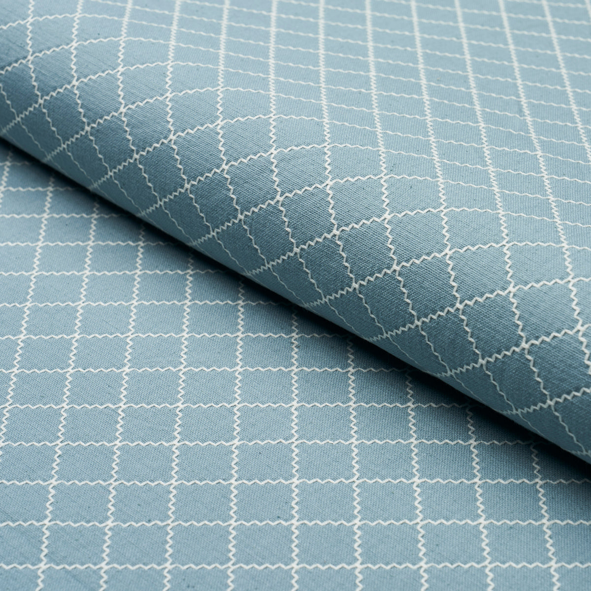Schumacher Maggie Lattice China Blue Fabric 83760