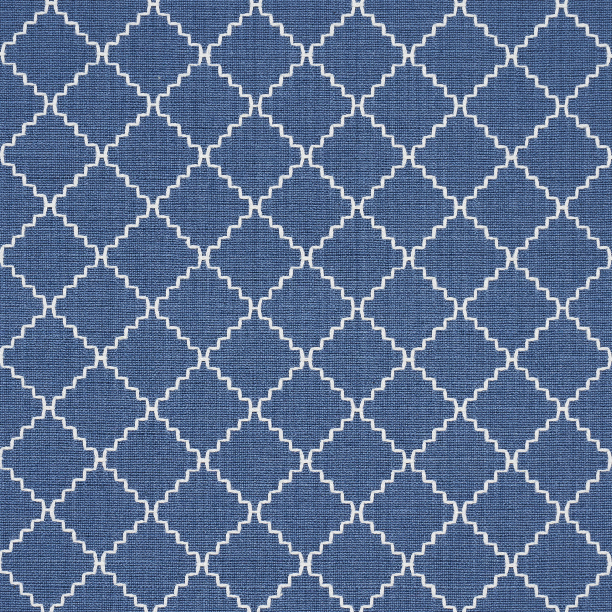 Schumacher Maggie Lattice Cobalt Fabric Sample 83762
