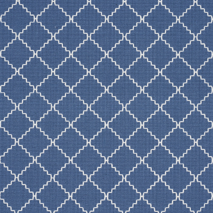 Schumacher Maggie Lattice Cobalt Fabric Sample 83762