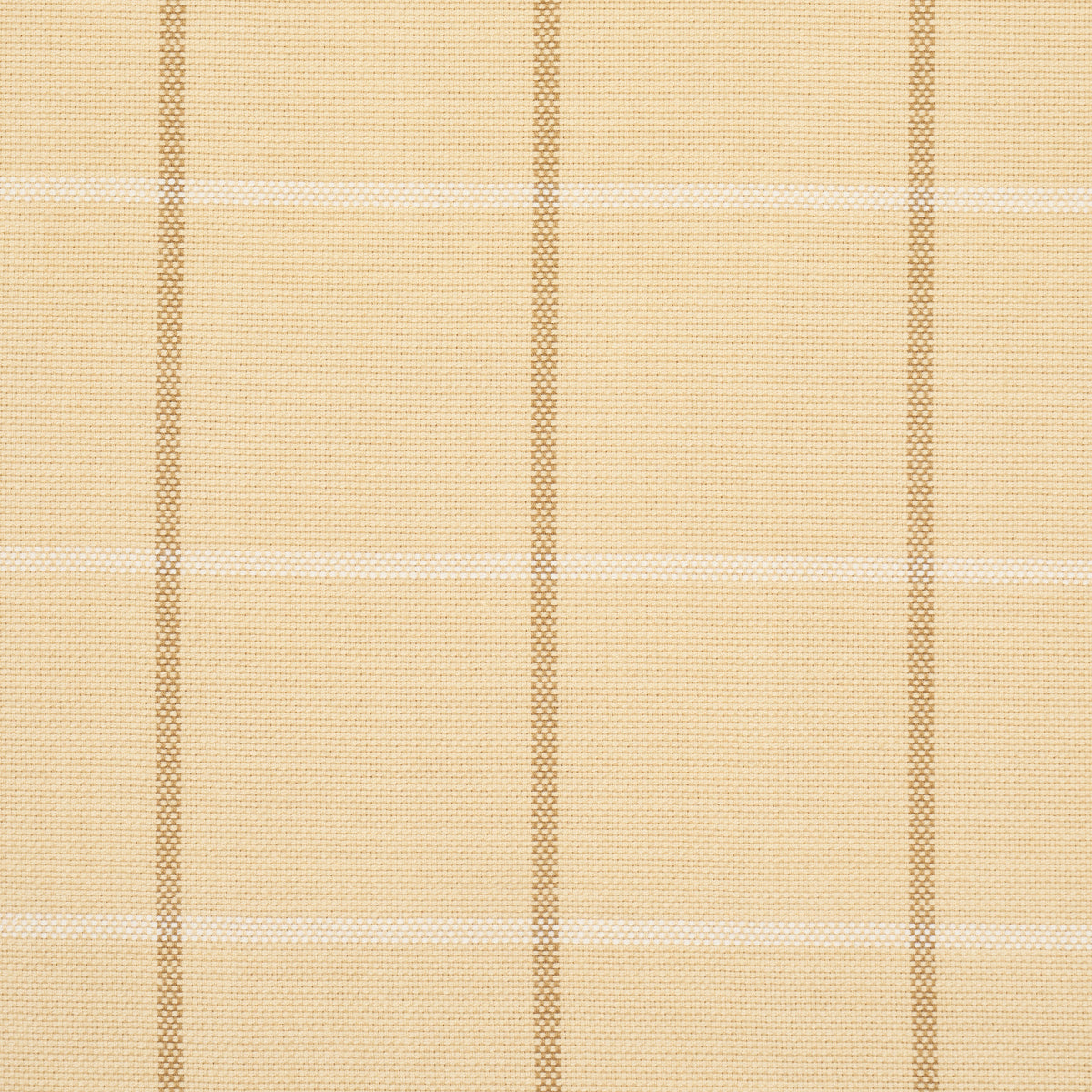 Schumacher Frannie Windowpane Camel Fabric Sample 83780
