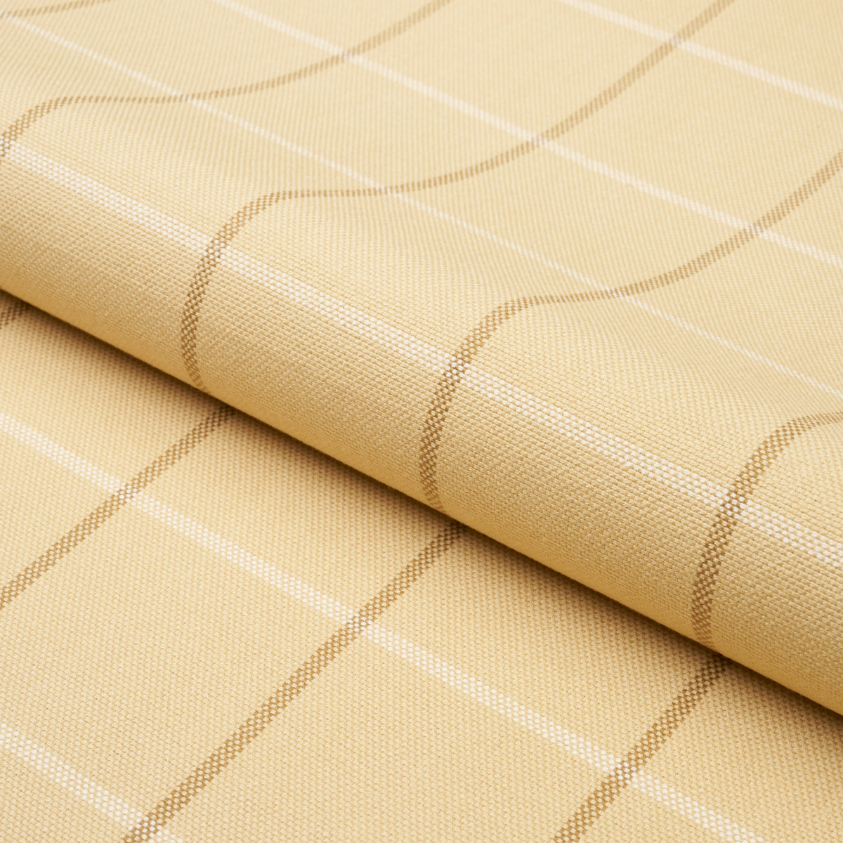 Schumacher Frannie Windowpane Camel Fabric 83780