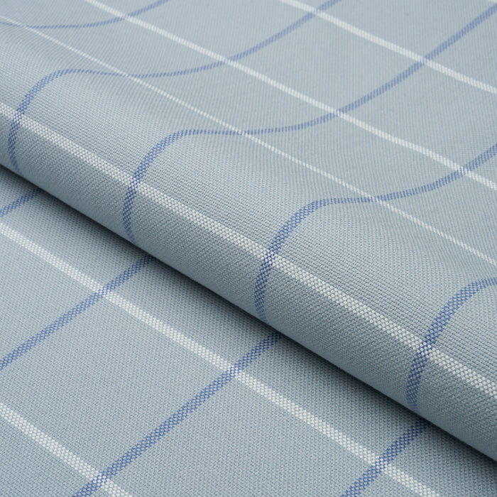 Schumacher Frannie Windowpane China Blue Fabric Sample 83782