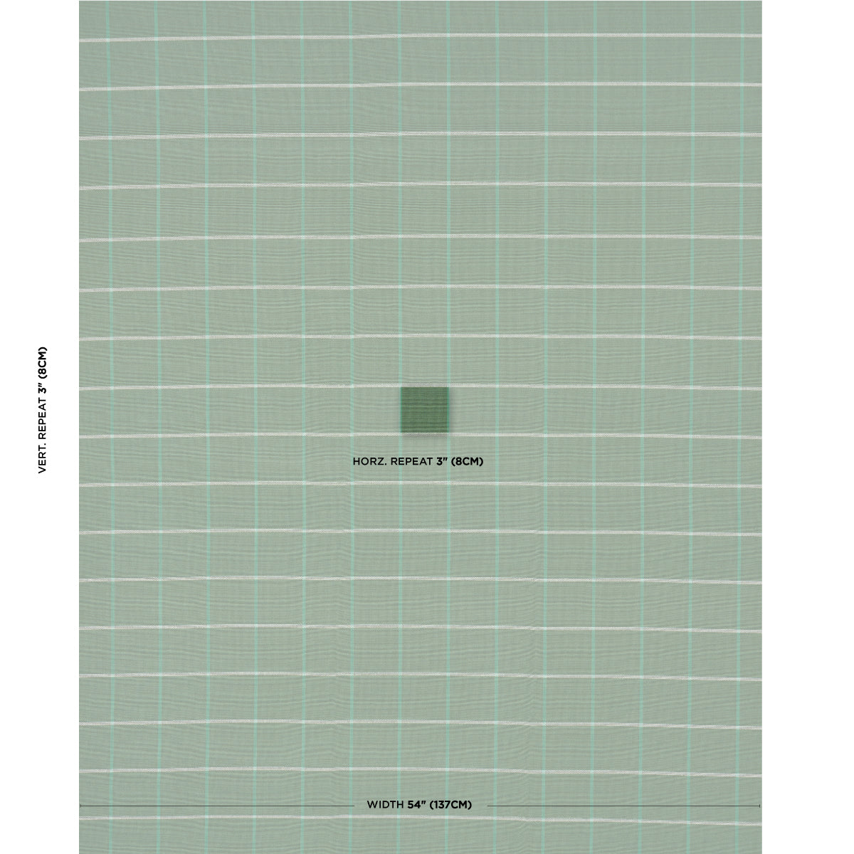 Schumacher Frannie Windowpane Green Fabric Sample 83783