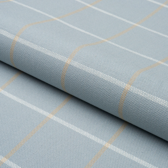 Schumacher Frannie Windowpane Light Blue Fabric Sample 83785