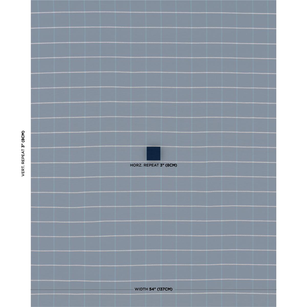 Schumacher Frannie Windowpane Navy Fabric 83787