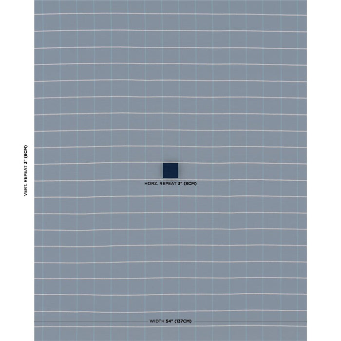 Schumacher Frannie Windowpane Navy Fabric 83787