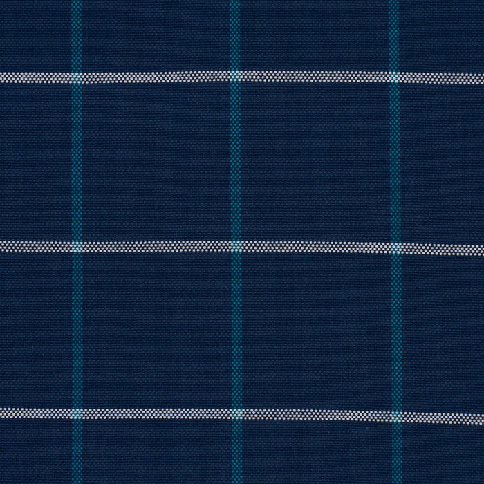 Schumacher Frannie Windowpane Navy Fabric 83787
