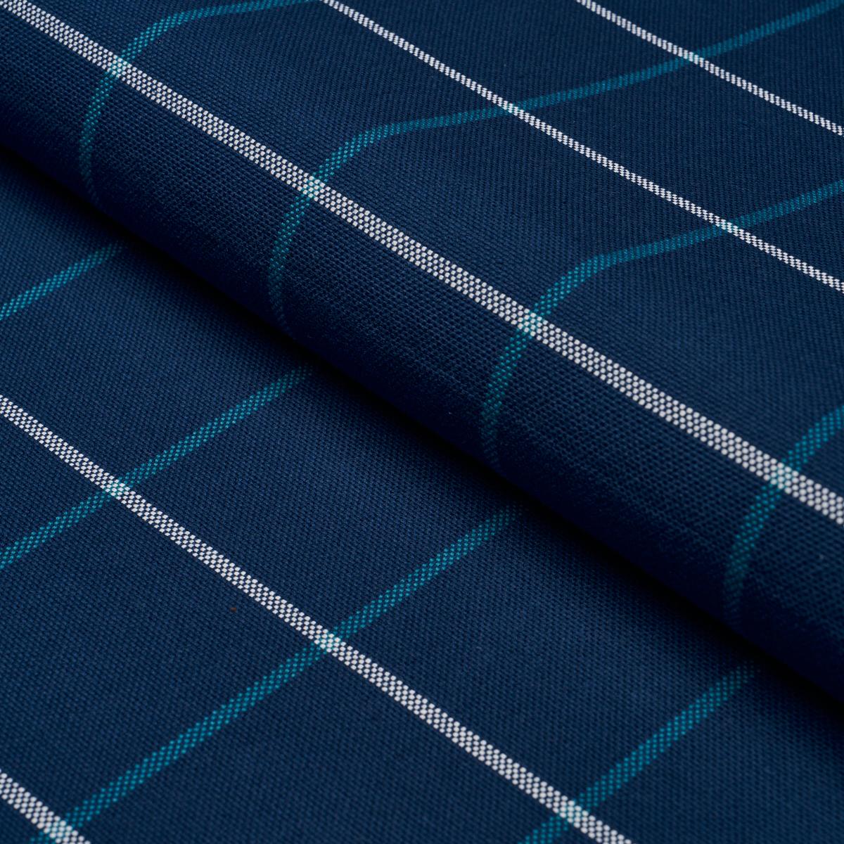 Schumacher Frannie Windowpane Navy Fabric 83787