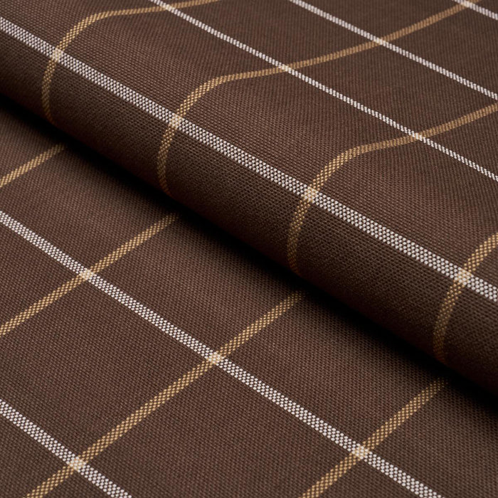 Schumacher Frannie Windowpane Chocolate Fabric 83788