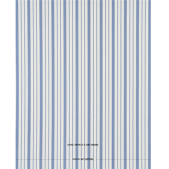Schumacher Markie Stripe Indigo Fabric 83801