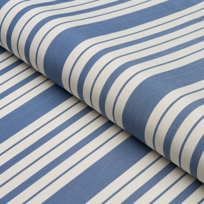 Schumacher Markie Stripe Indigo Fabric 83801