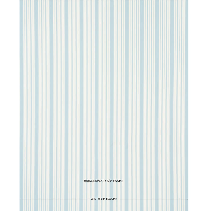 Schumacher Markie Stripe China Blue Fabric 83802