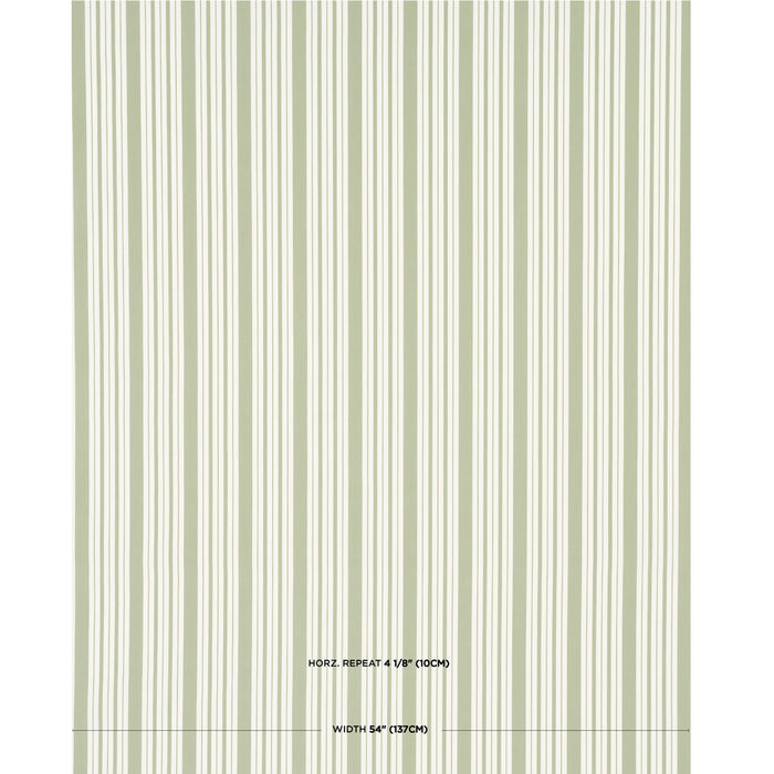 Schumacher Markie Stripe Leaf Green Fabric 83803