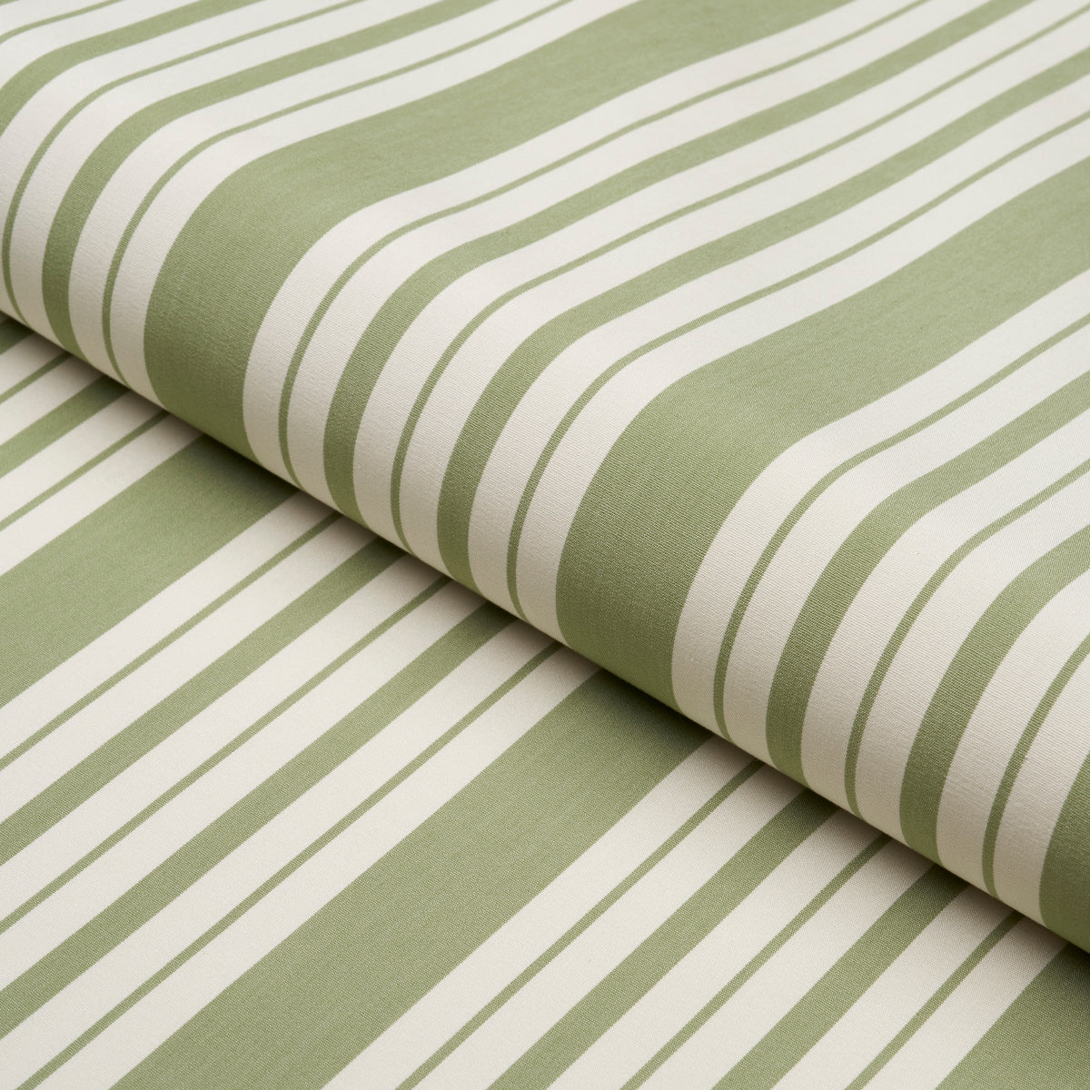 Schumacher Markie Stripe Leaf Green Fabric 83803
