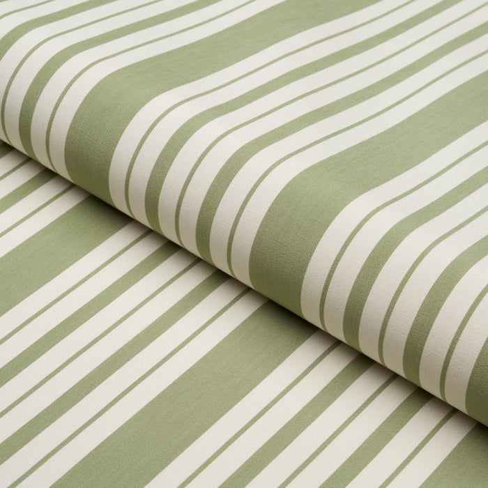 Schumacher Markie Stripe Leaf Green Fabric 83803