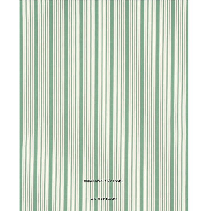 Schumacher Markie Stripe Emerald Fabric 83804