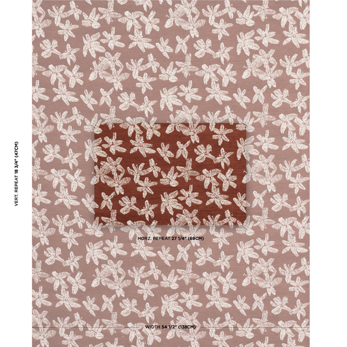 Schumacher Hibiscus Teak Fabric Sample 83810