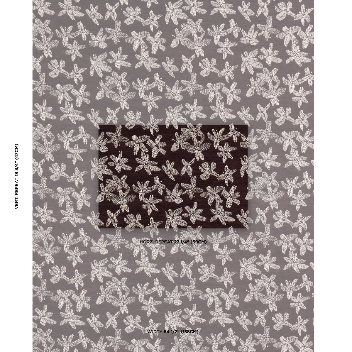 Schumacher Hibiscus Plum Fabric Sample 83811