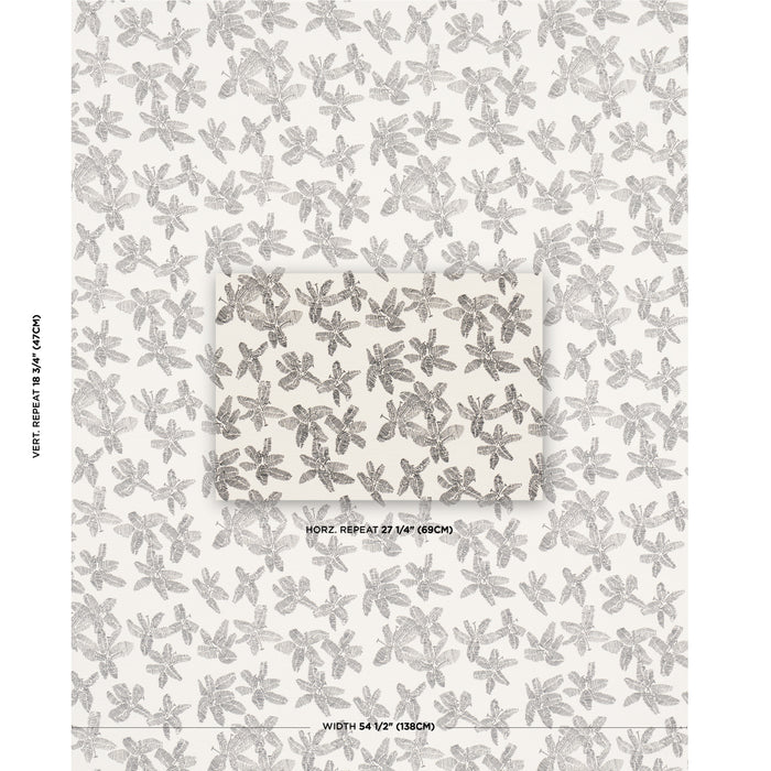 Schumacher Hibiscus Black & White Fabric 83812
