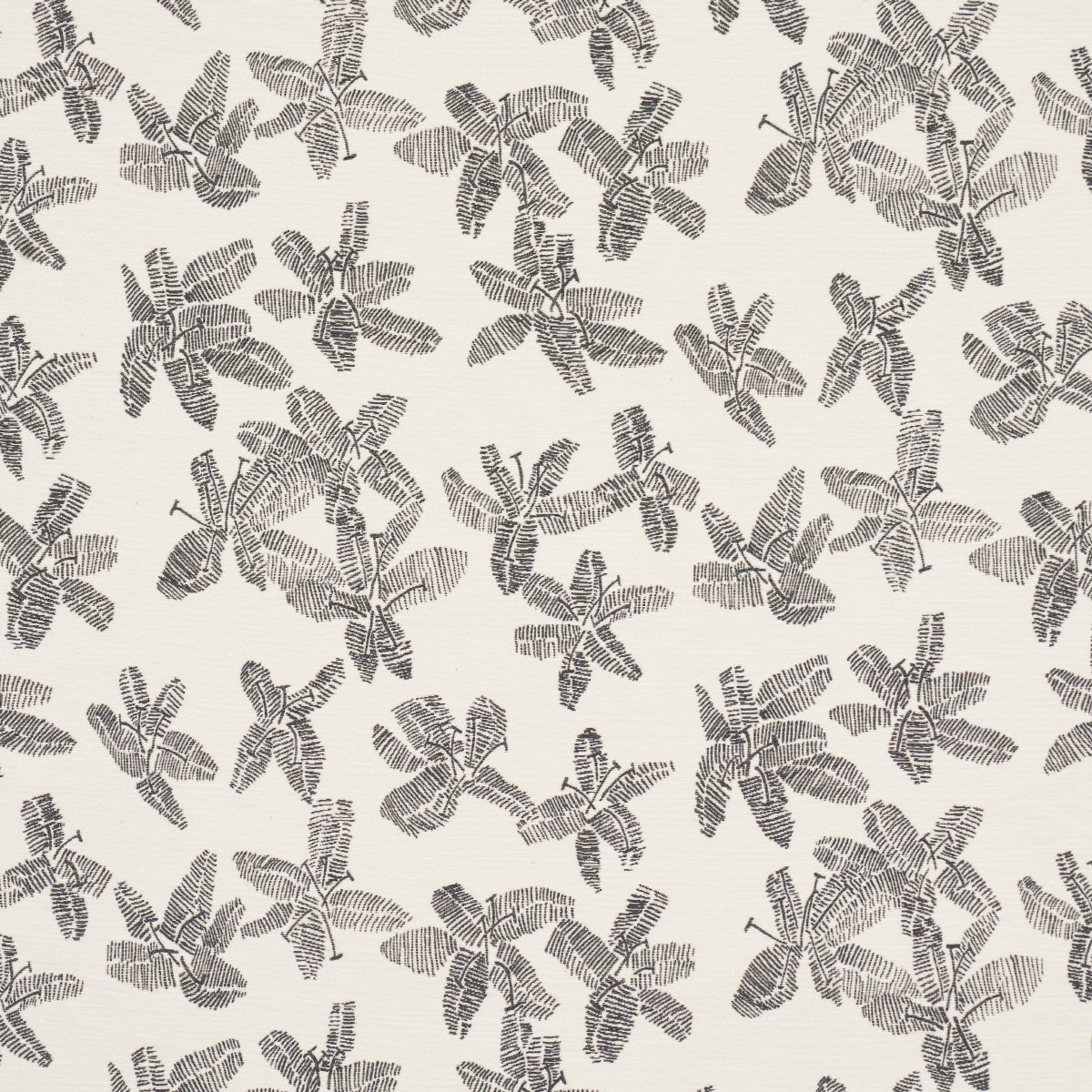 Schumacher Hibiscus Black & White Fabric Sample 83812
