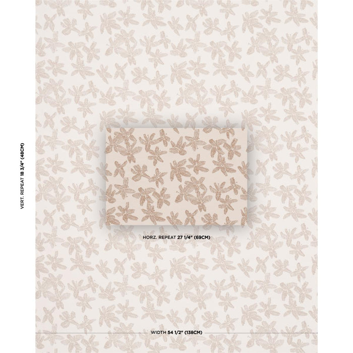 Schumacher Hibiscus Mistral Sand Fabric Sample 83813