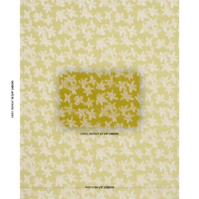 Schumacher Hibiscus Citron Vert Fabric Sample 83814