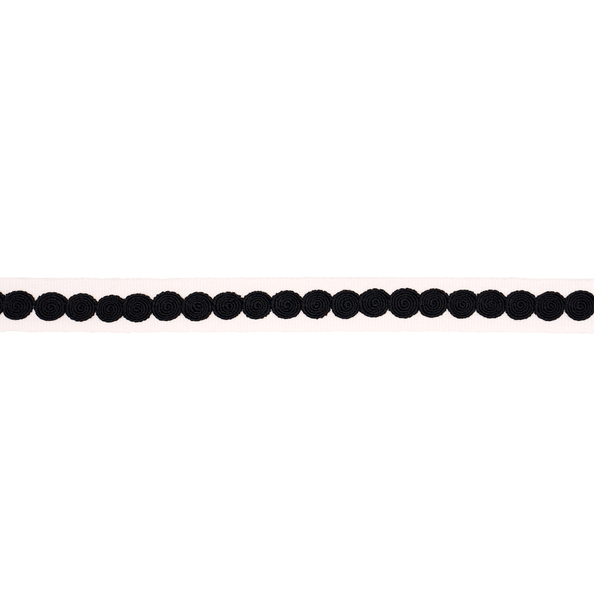 Schumacher Castille Tape Narrow Black On Ivory Trim Sample 83883