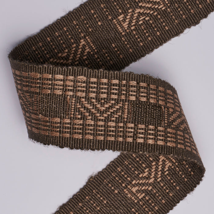 Schumacher Nael Linen Cotton Tape Cedar Brown Trim 83982
