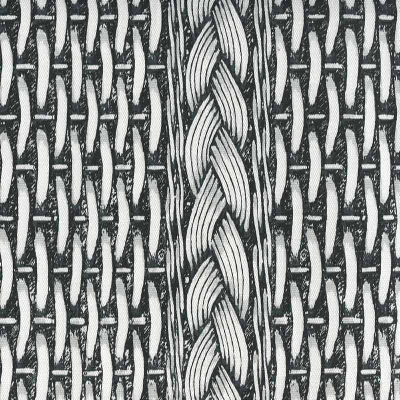 China Seas Newport Rattan Black Gray Fabric Sample 8400-01W