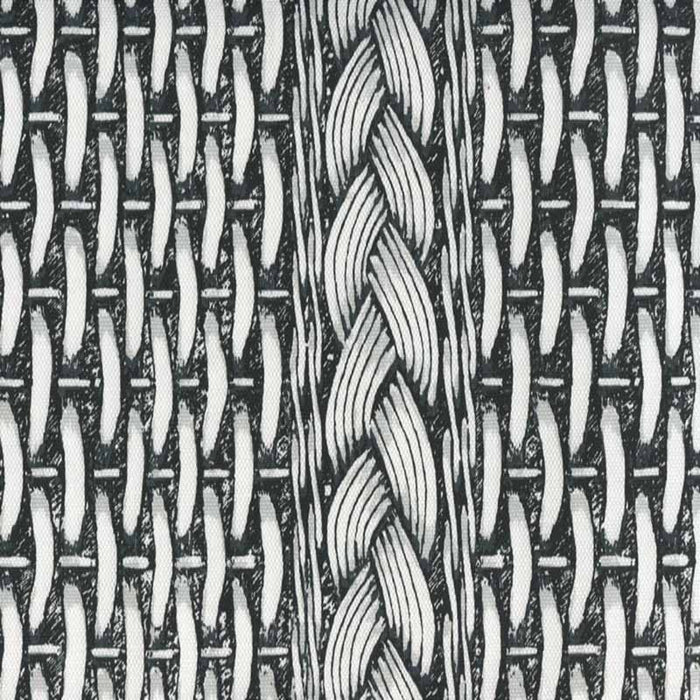 China Seas Newport Rattan Black Gray Fabric Sample 8400-01W