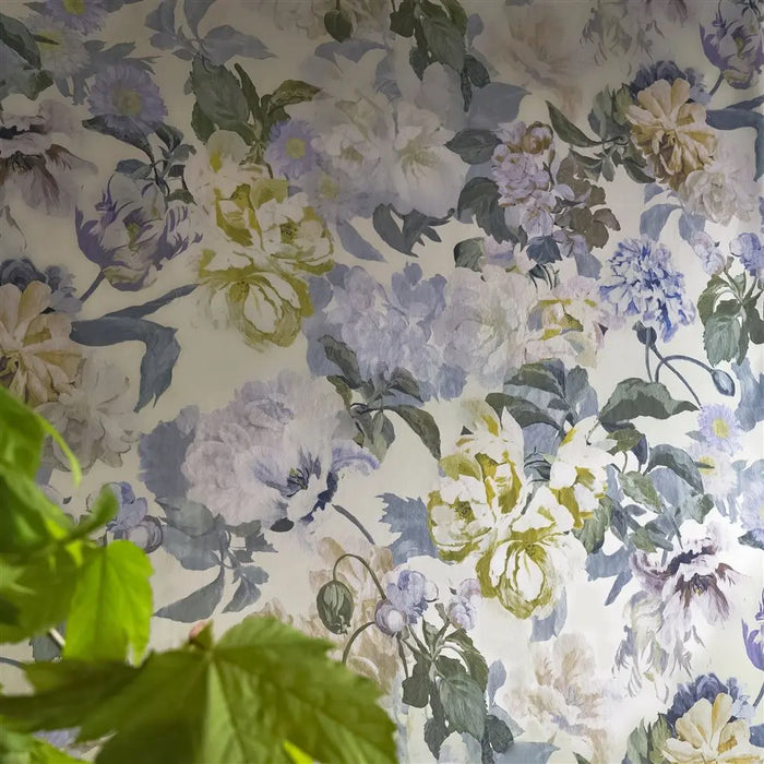 Designers Guild Delft Flower Pewter Wallpaper Sample PDG1033-05