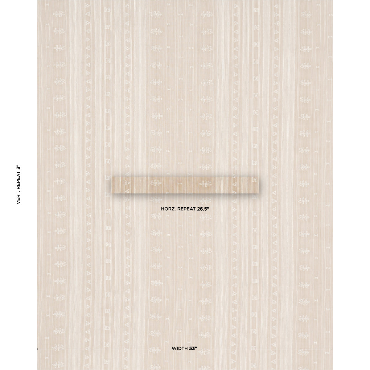 Schumacher Nima Embroidered Cotton Linen Tan Fabric Sample 84062