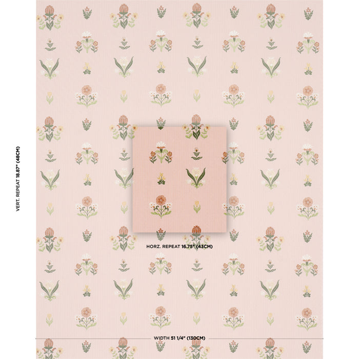 Schumacher Elmslie Embroidery Petal Fabric 84372