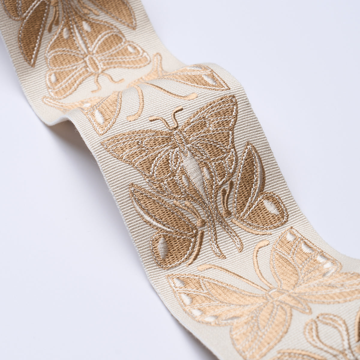 Schumacher Metamorphosis Tape Ivory & Gold Trim 84381