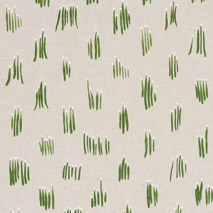 Schumacher Meadow Button Hand Embroidery Neutral Fabric Sample 84391