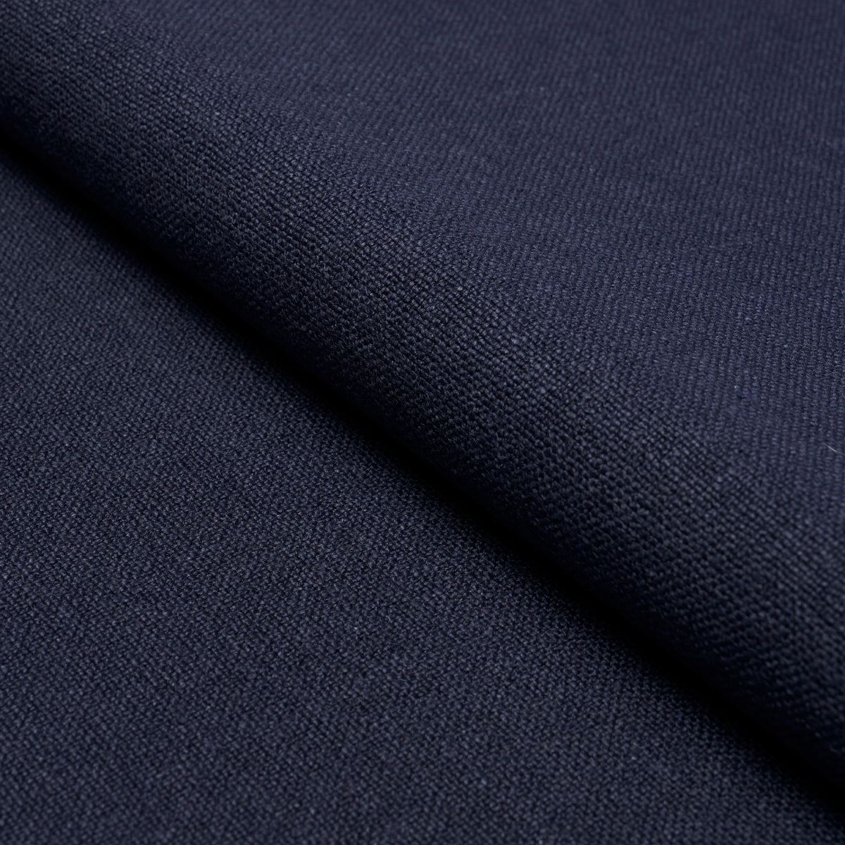 Schumacher Lars Rustic Linen Navy Fabric Sample 84492