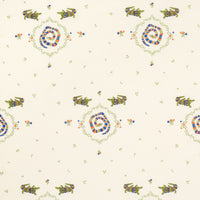 Schumacher Reptilia Embroidery Bright Multi On Ivory Fabric 84540
