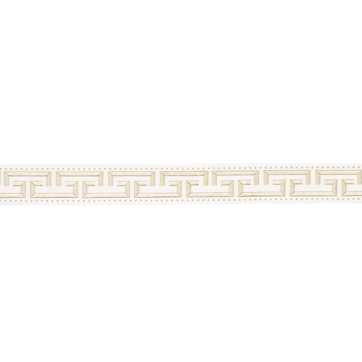 Schumacher Margo Fret Ivory Trim Sample 84584