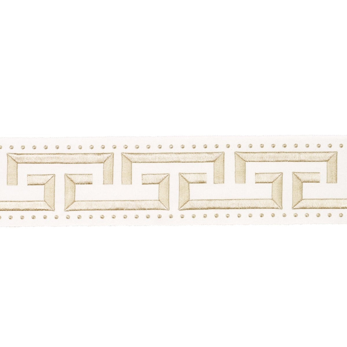 Schumacher Margo Fret Ivory Trim Sample 84584