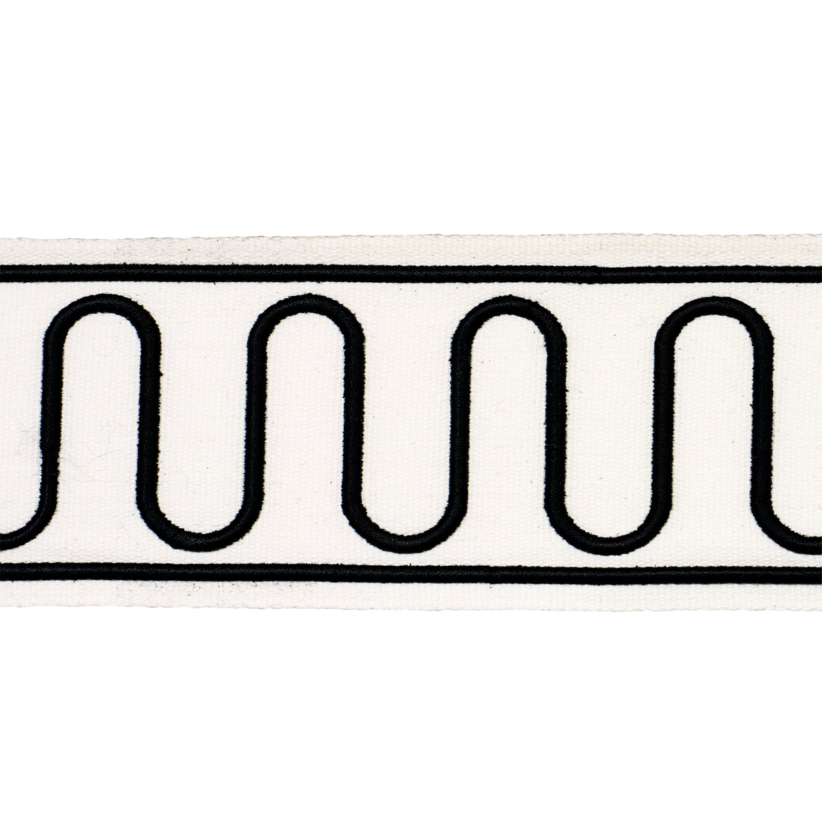 Schumacher Royere Scroll Black Trim Sample 84624
