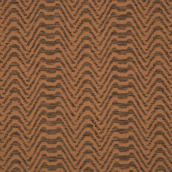 Schumacher Stepped Chevron Sepia Fabric Sample 84642