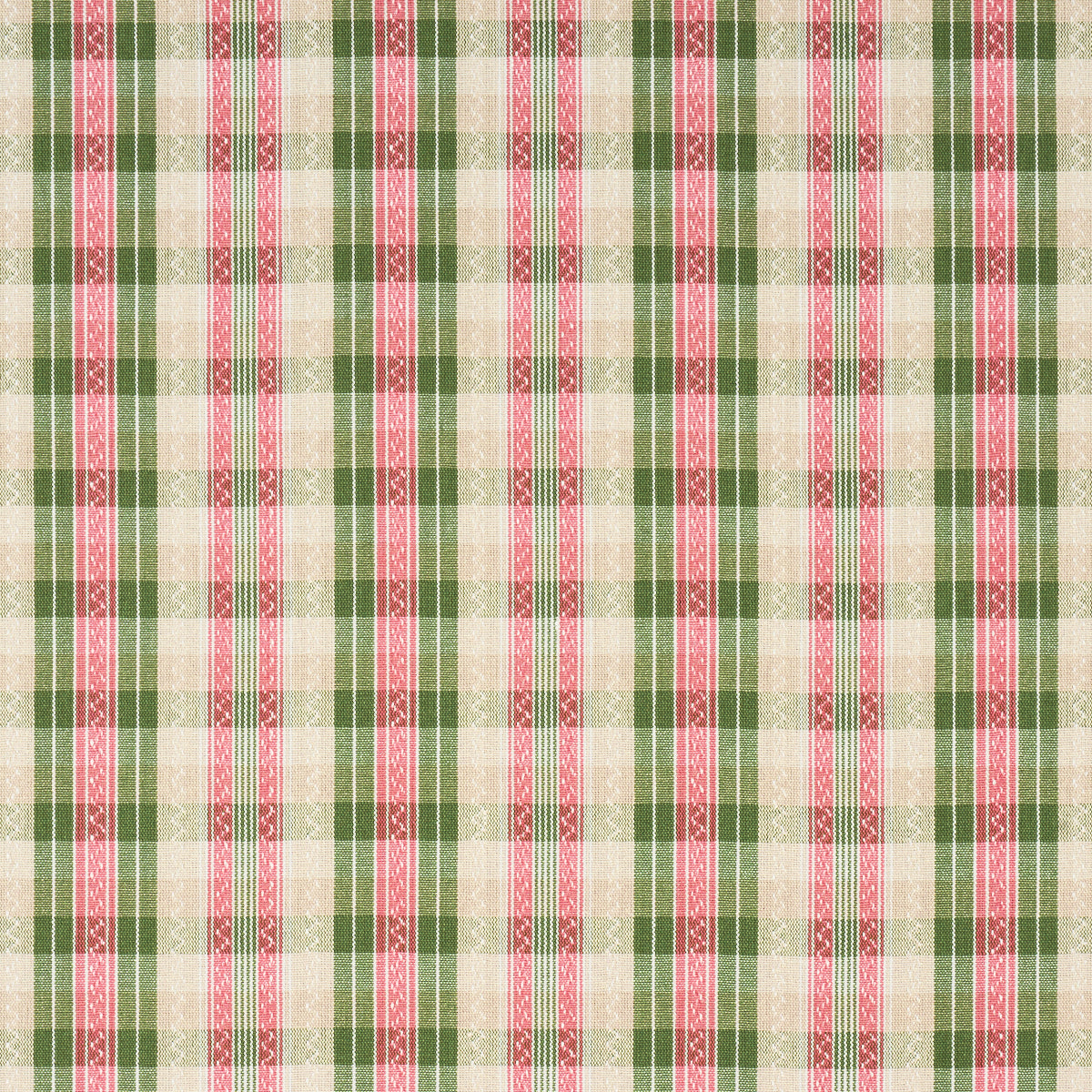 Schumacher Fonda Hand Woven Plaid Petal & Leaf Fabric 84721