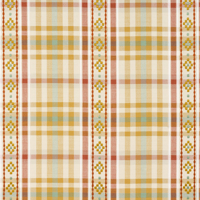 Schumacher Hutton Hand Woven Check Ochre Fabric 84732