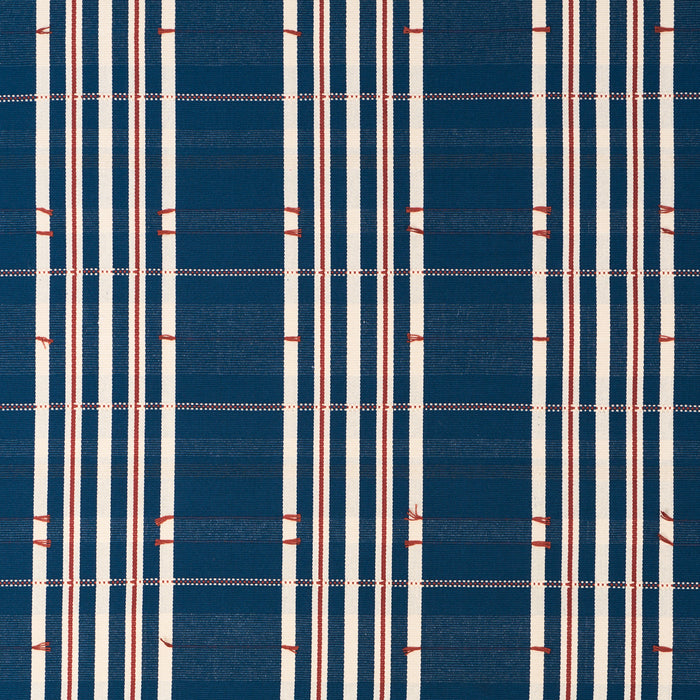 Schumacher Remmy Hand Woven Stripe Indigo Fabric 84780