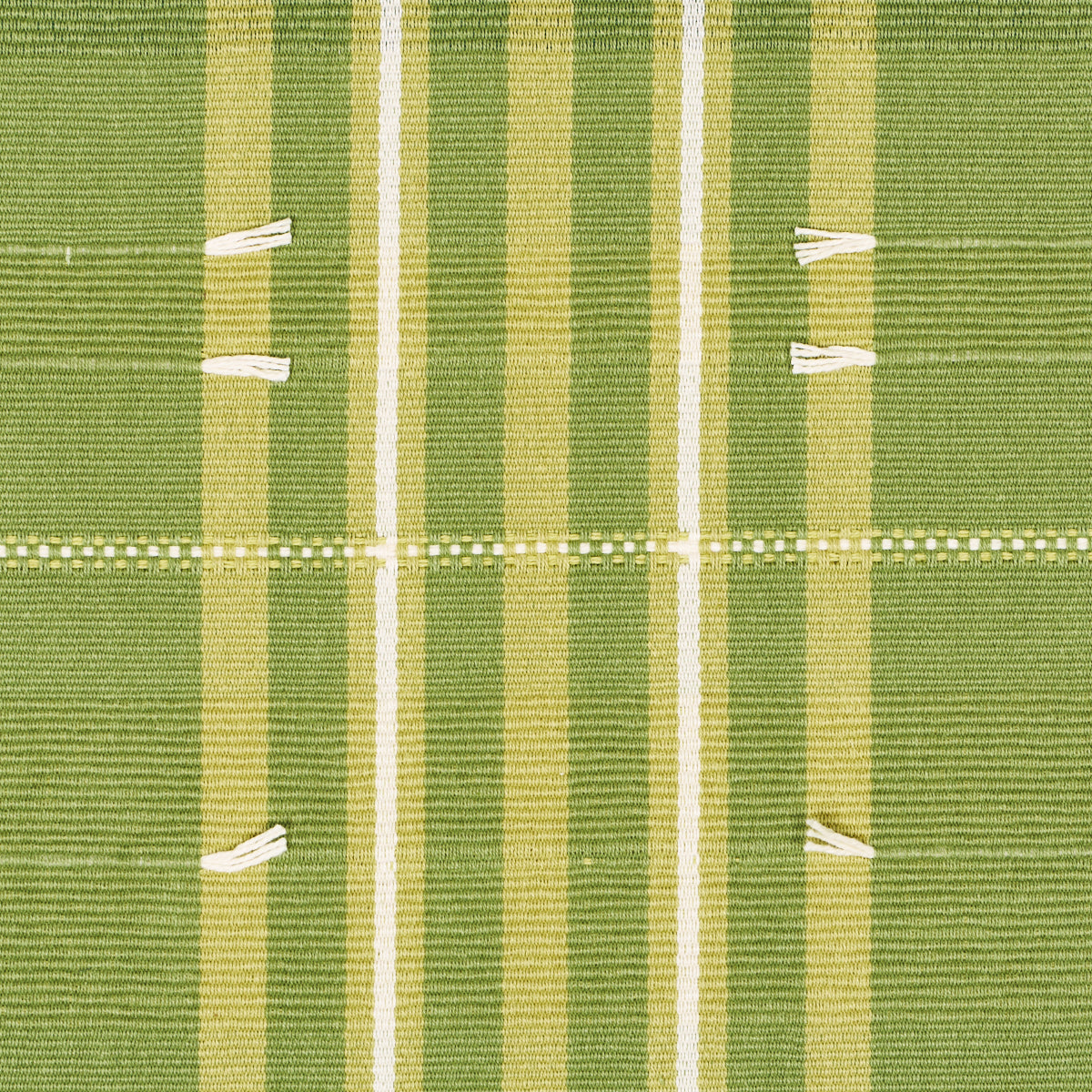 Schumacher Remmy Hand Woven Stripe Leaf Fabric Sample 84781